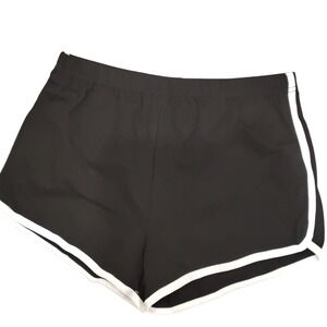 Uratot Womens Sport Shorts Black White Contrast Dolphin Athletic Yoga Size L NWT